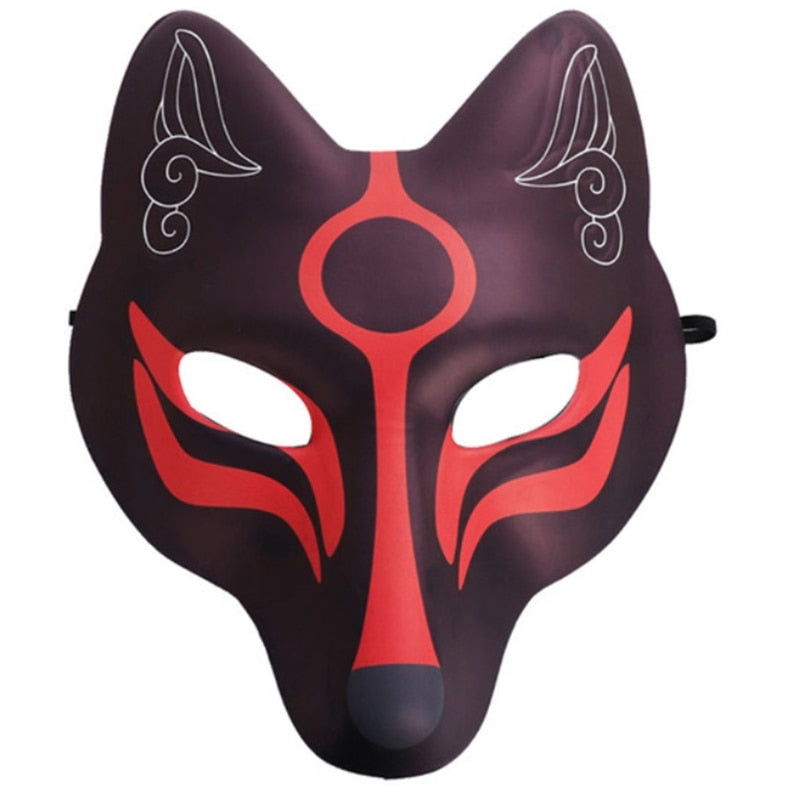 Kabuki Kitsune Mask - Crimson