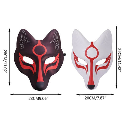 Kabuki Kitsune Mask - Crimson