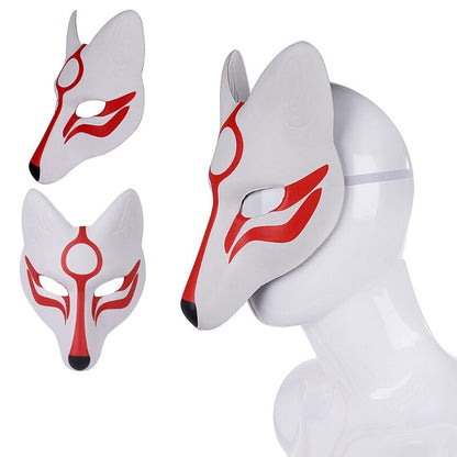 Kabuki Kitsune Mask - Crimson