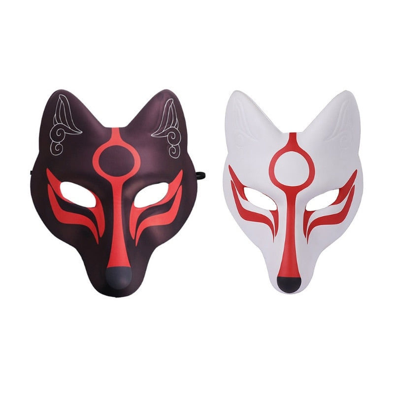 Kabuki Kitsune Mask - Crimson